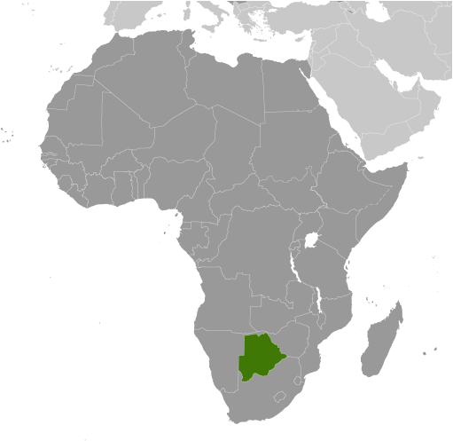 Location of Botswana in Africa