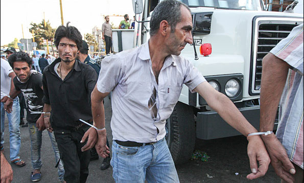 Oct. 9 arrests in Kermanshah, Iran (Photo courtesy of Mehr News Agency)
