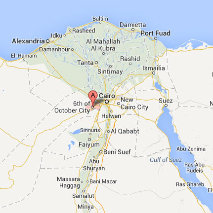 Location of 6th of October City. (Map courtesy of Google)