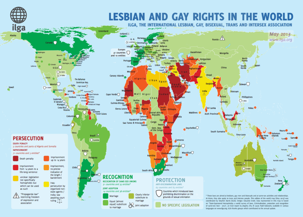 ILGA Honors UN Human Rights Chief Pillay Issues Report And New Map   Gay Rights Full Ilga 2013 1024x733 