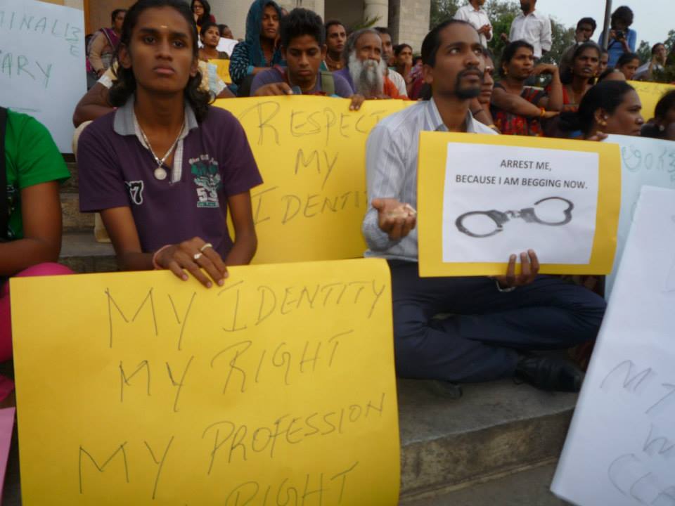 Transgender protest in Bangalore (Photo courtesy India Resists)