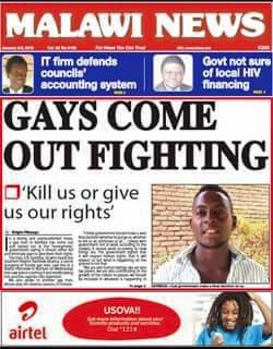 Cover of the Malawi News on Jan. 2, 2016.