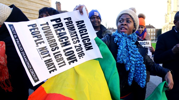 LGBTI Africans to Anglicans: "Preach Love." (Photo by PA courtesy of ITV.)