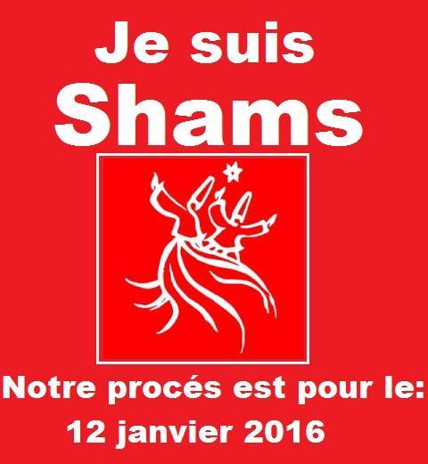 "I am Shams" states this show of support that its allies can display on Facebook. A hearing on whether the government should revoke the LGBT group's registratration is scheduled for Jan. 12, 2016.