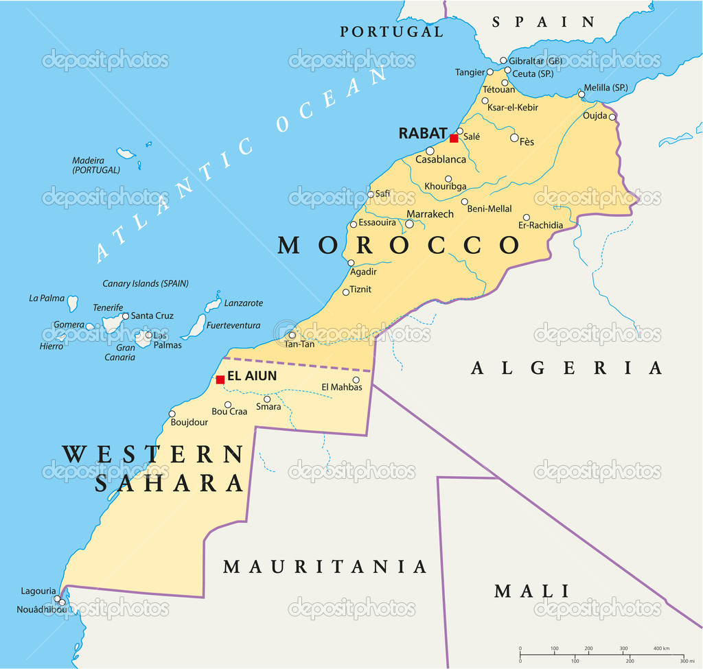 Beni Mellal is south of Rabat and south-east of Casablanca in central Morocco (Map courtesy of frenchymms.edublogs.org)