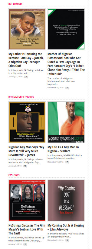 Detail of the No Strings website.