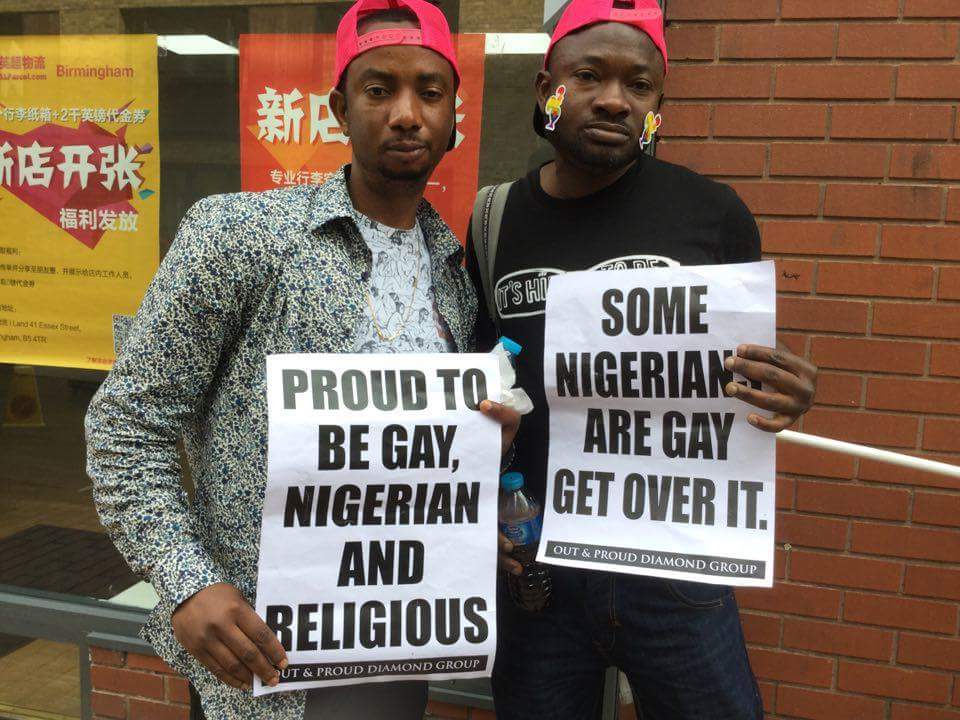 Nigerian members of Out and Proud Diamond Group had messages for Birmingham Pride. (Photo courtesy of OPDG)