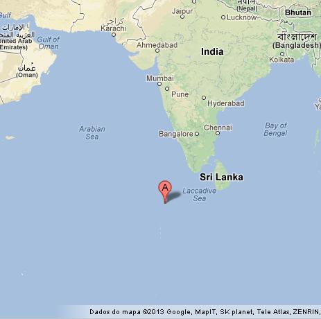 Location of the Maldives off the coast of India. (Map courtesy of WorldEasyGuides.com)
