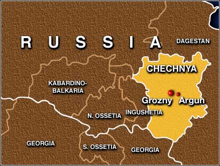 Location of Argun in Chechnya. (Map courtesy of CNN)
