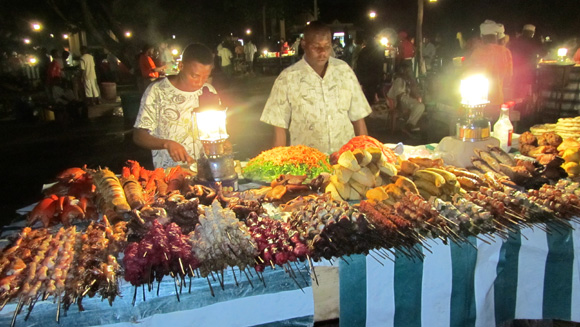 Food vendor at Forodhani Gardens in Stone Town, Zanzibar (Photo courtesy of GoBackpacking.com)