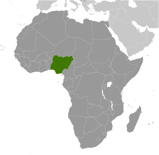 Location of Nigeria in Africa