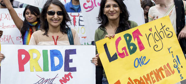 Protest against India's anti-gay Section 377. (Photo courtesy of The Quint)