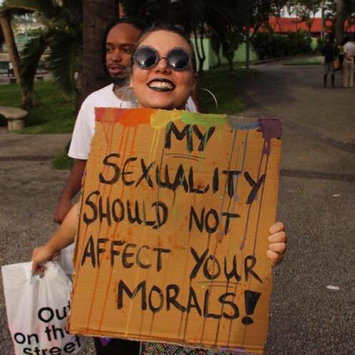 Luci Hammans and her sign (Photo courtesy of Luci Hammans via Facebook)