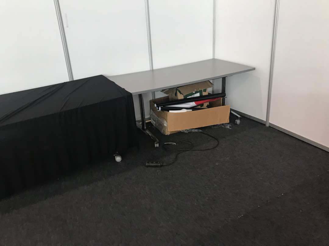 MSM networking zone at ICASA 2017 after the vandalism. (AMSHeR photo courtesy of Meg Davis)