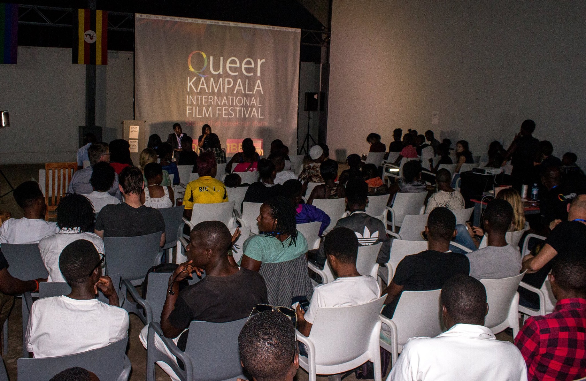 Sold-out opening night of Queer Kampala International Film Festival. (Photo courtesy of Queer KIFF)