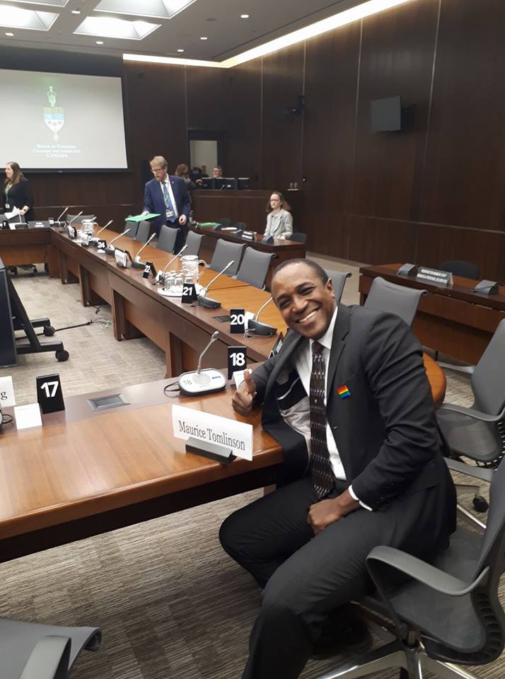 Jamaican-Canadian activist prepares for his appearance before the Canadian House of Commons' Standing Committee on Citizenship and Immigration. (Photo courtesy of Maurice Tomlinson)