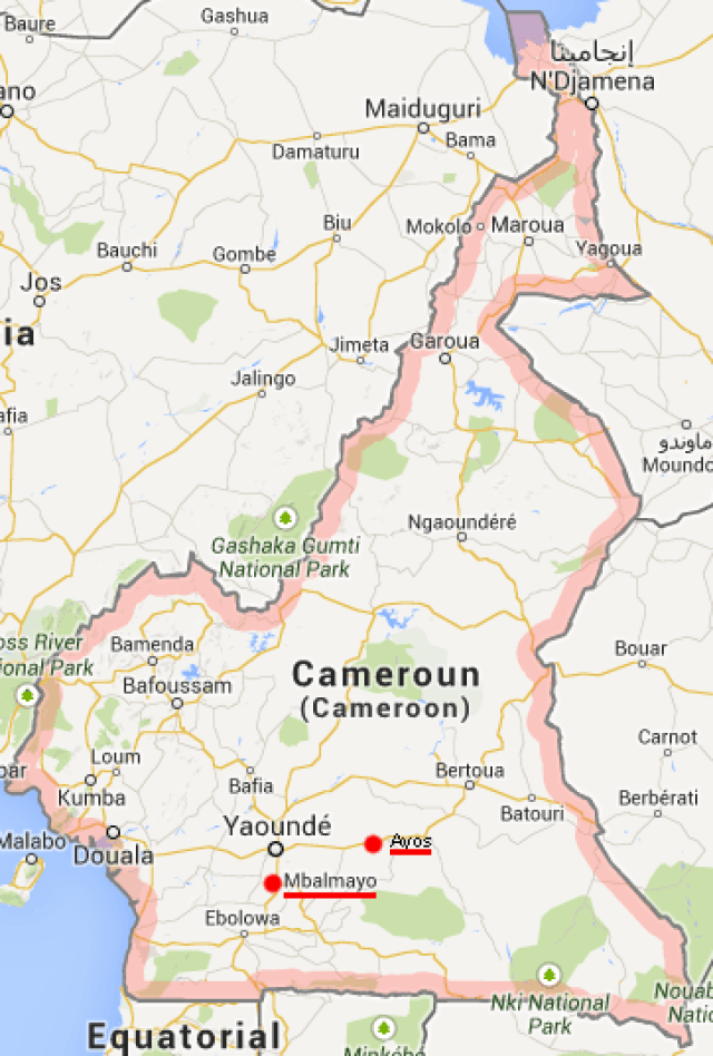 The small city of Mbalmayo is 50 kilometers south of Yaoundé, the capital of Cameroon. (Map courtesy of Ulule.com)