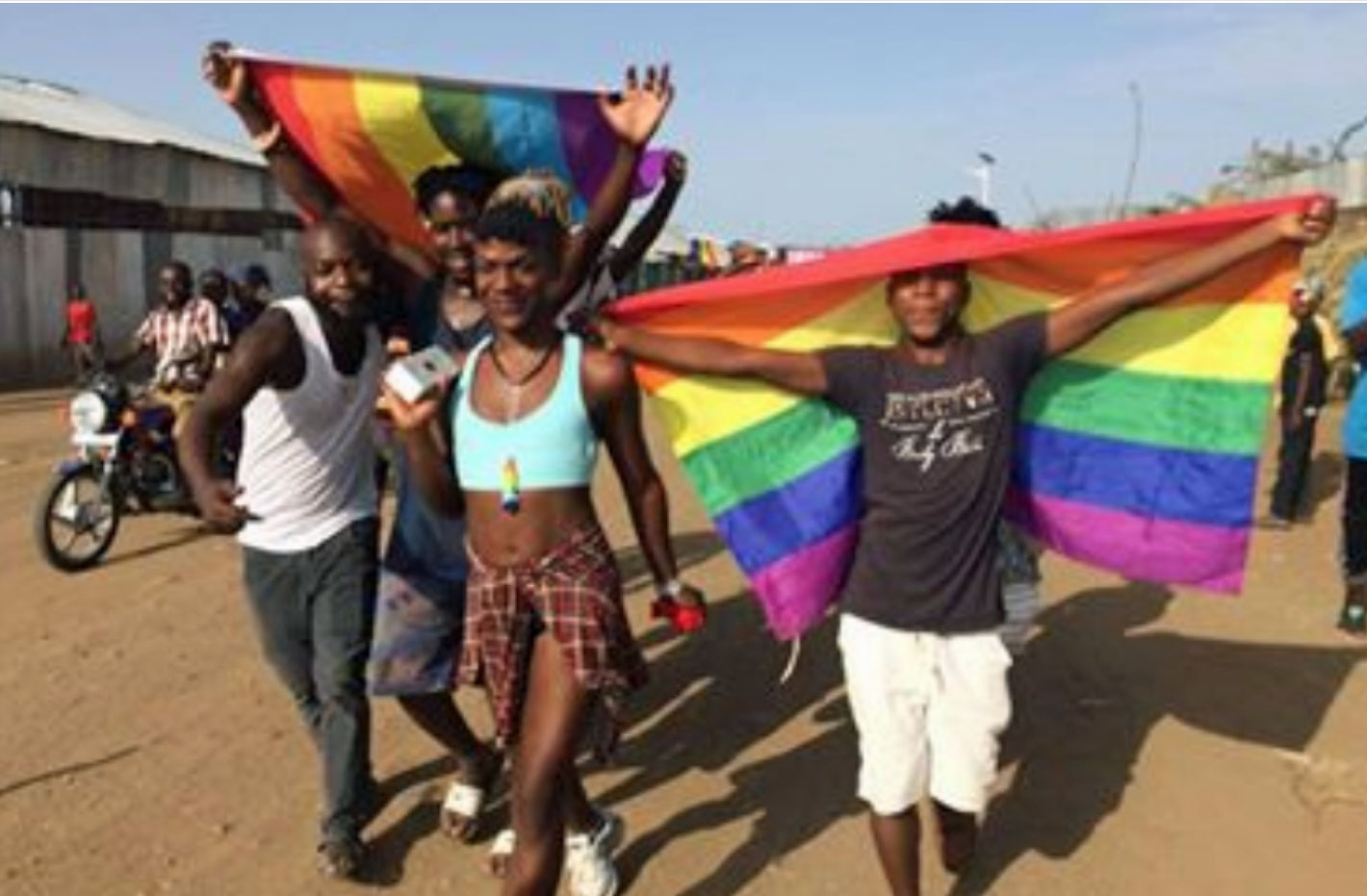 Scene from Pride at Kakuma refugee camp in Kenya. (Photo courtesy of Rainbow Flag Kakuma)