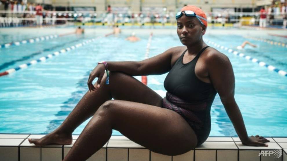 Swimmer and LGBTI rights activist Clare Byarugaba (Lucas Barioulet photo courtesy of AFP)