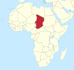 Location of Chad in African (Map courtesy of Wikimedia)