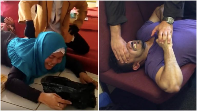 Ruqyah rituals (Photos courtesy of damssein Medika (left) and Saj Muslim/The Ruqya Services via YouTube and Vice)