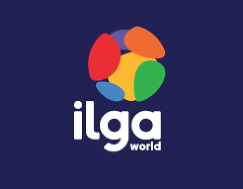 Logo of ILGA, the International Lesbian, Gay, Bisexual, Trans and Intersex Association.