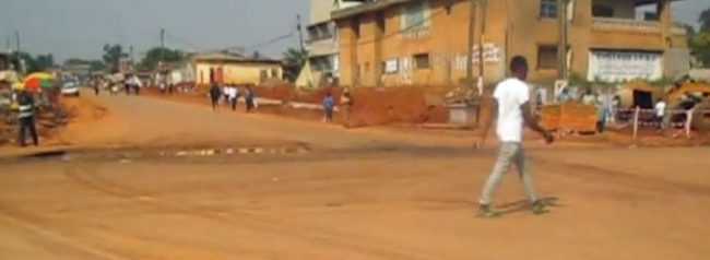 The Bouba intersection in Yaoundé, where Miss Porshia was attacked. (Photo courtesy of dailymotion.com)
