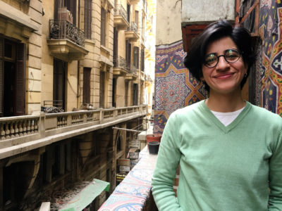 Sara Hegazy in Cairo, Egypt, after being released from jail in 2018.