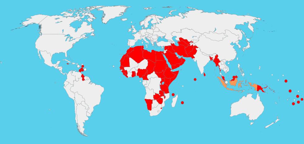 List of 66 countries where homosexuality is illegal