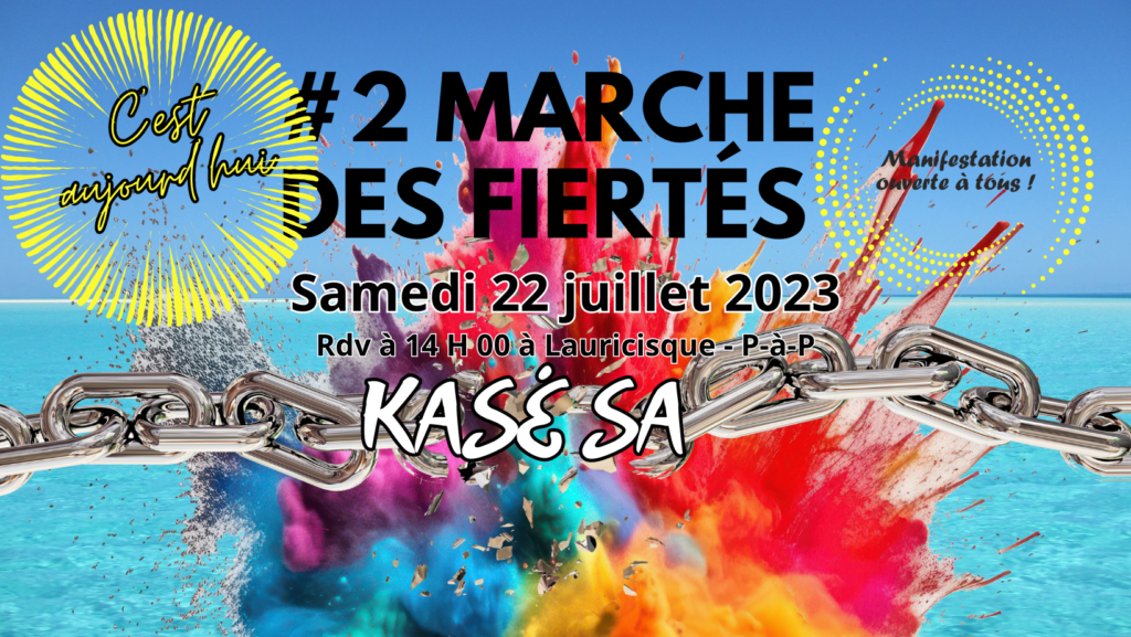Poster announcing the Guadeloupe Pride March on July 22 attracted few supporters.