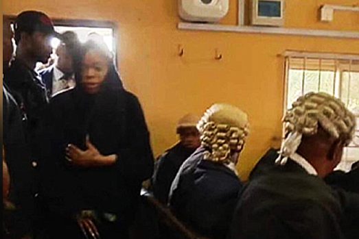 Bobrisky in court on April 5, when she pleaded guilty to misusing Nigerian currency.  (Photo courtesy of ChannelTV)
