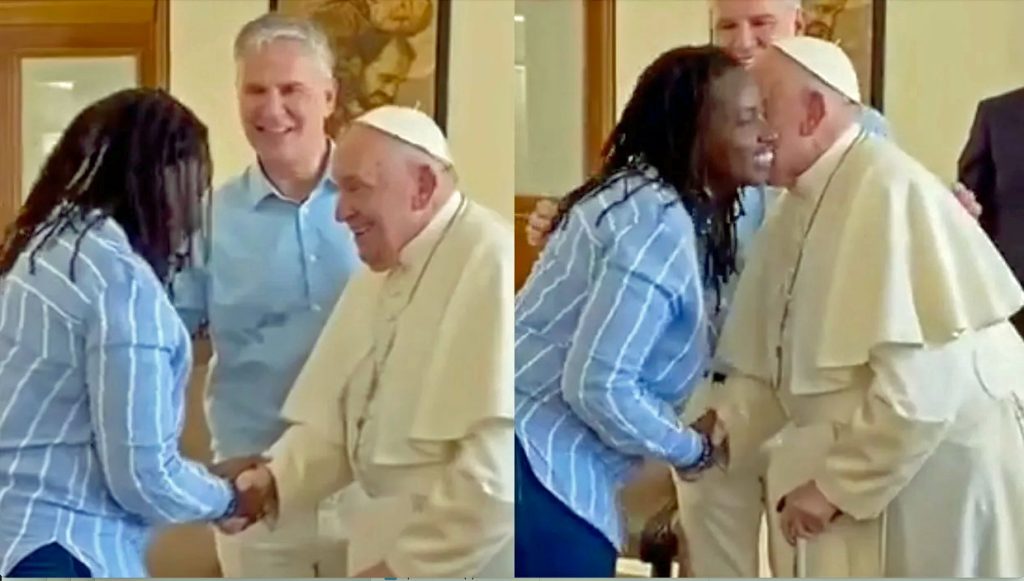 Clare Byarugaba and Pope Francis