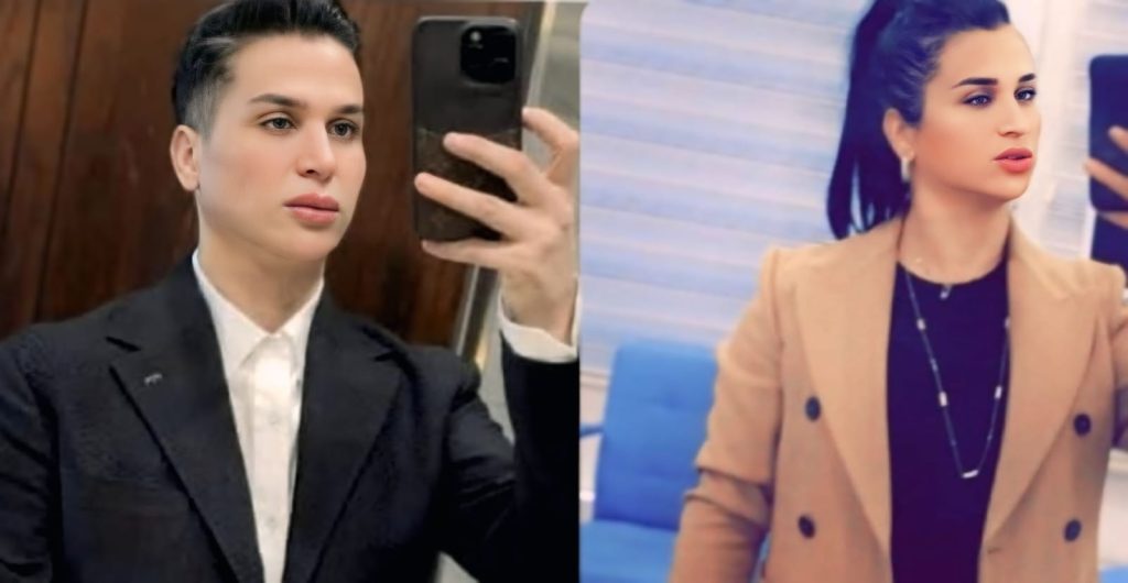 Social media influence Naoufal Moussa as a man and as the trans woman Sofia Taloni. (Photos courtesy of Teleceuta.com)