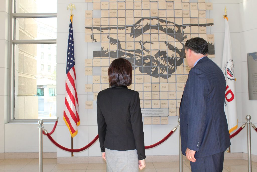 USAID memorial wall before it was removed. (Photo courtesy of Wikipedia)