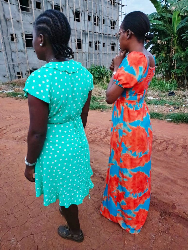 Fleur and Wanda ponder their future after their release from Bertoua Prison on May 26. (Steeves Winner photo)