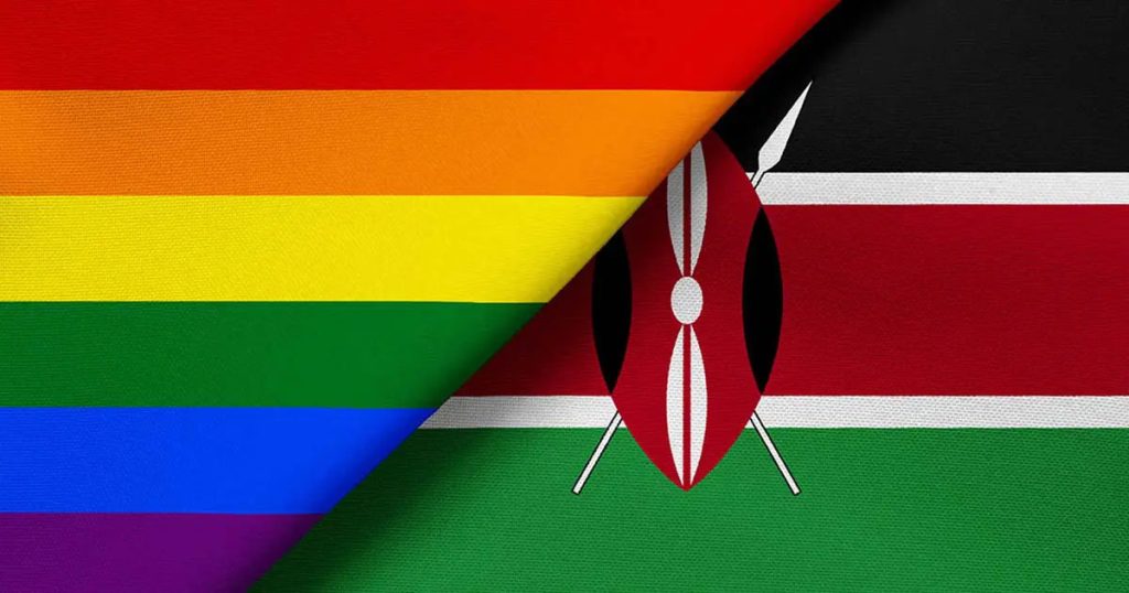Mamba Online illustration combined a rainbow flag and the Kenyan flag.