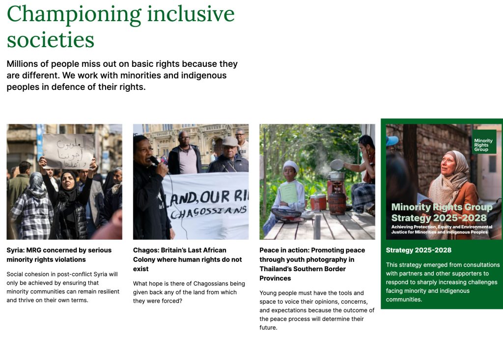 Images from the Minority Rights Group home page. (Click this image to visit the home page.)