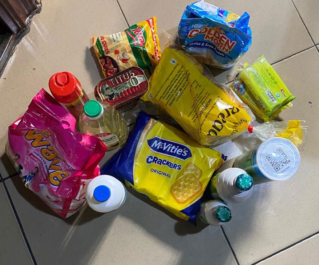 Daemon purchased these groceries and delivered them to Sully. An attorney purchased and delivered a similar amount. (Photo by Mike Daemon)