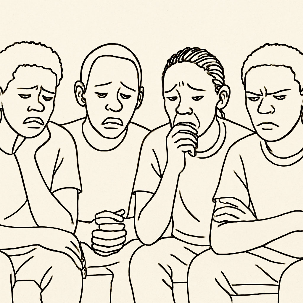 This illustration of Sol, Sabir, Yabby and Dom was created from descriptions by Steeves Winner with the help of ChatGPT and PhotoShop.