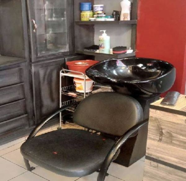 Hairdressing station in Wanda's small hair salon. (Photo courtesy of Steeves Winner)
