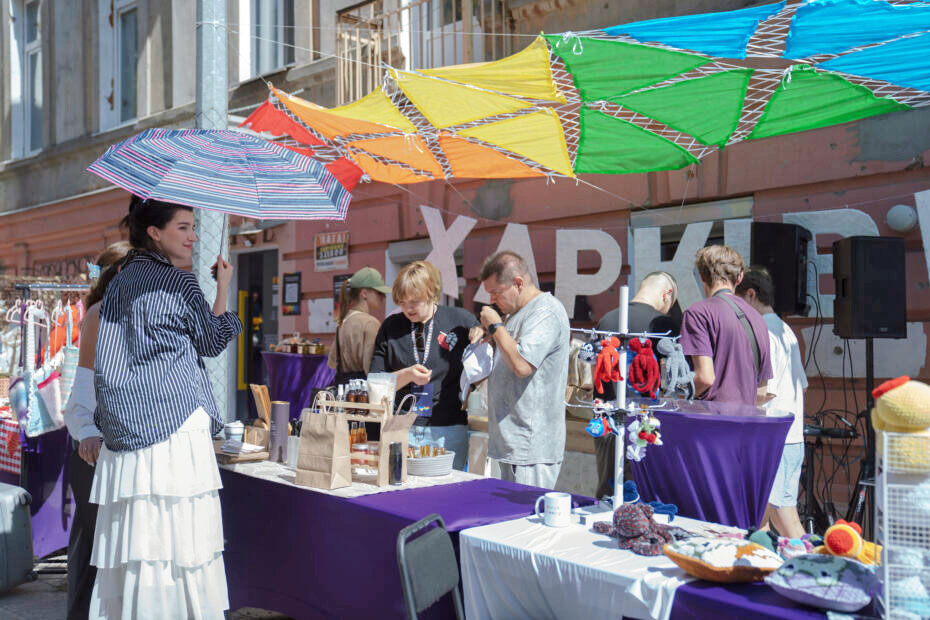In Ukraine, Kharkiv Pride offered lectures, open discussions, and a peaceful Pride march in support of equal rights and opportunities for all people. (Polina Kulish photo courtesy of Gwara Media)