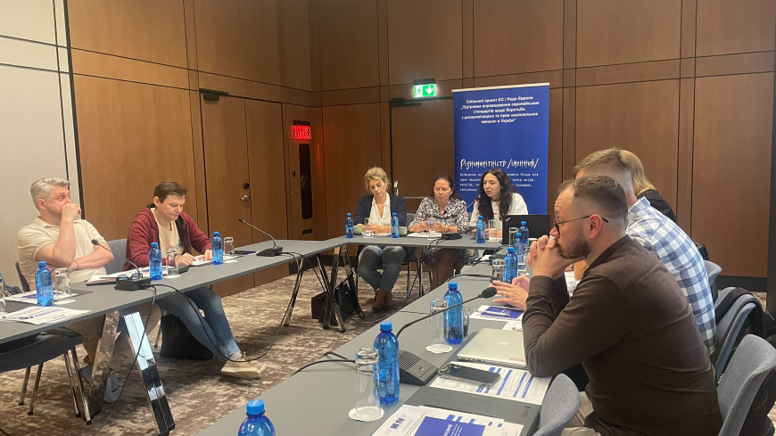 Ukrainian LGBTQ advocates meet with government officials to discuss legislation to ban anti-LGBTI discrimination. (Photo courtesy of the Council of Europe)