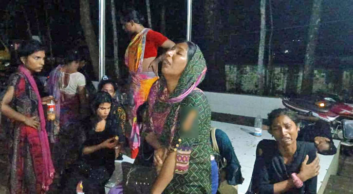 Hijras crying after being physically assaulted by an organised group while returning from the Boalkhali Police Station in Chittagong, after submitting a complaint against the same group for demanding extortion money. (Photo courtesy of JMBF)