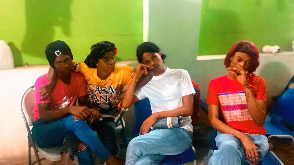 Non-binary and transgender young people, expelled from the Dominican Republic and welcomed at the premises of the Heritage for the Protection of Human Rights (HPDH) association in Ouanaminthe (Photo by @merlinjean)
