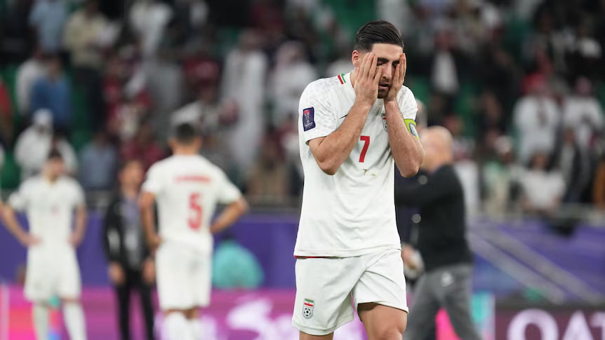 Iran, captained by Alireza Jahanbakhsh (pictured), is scheduled to face Egypt in what's set to be a pride match in Seattle at the FIFA World Cup. (Etsuo Hara photo courtesy of ABC / Getty)