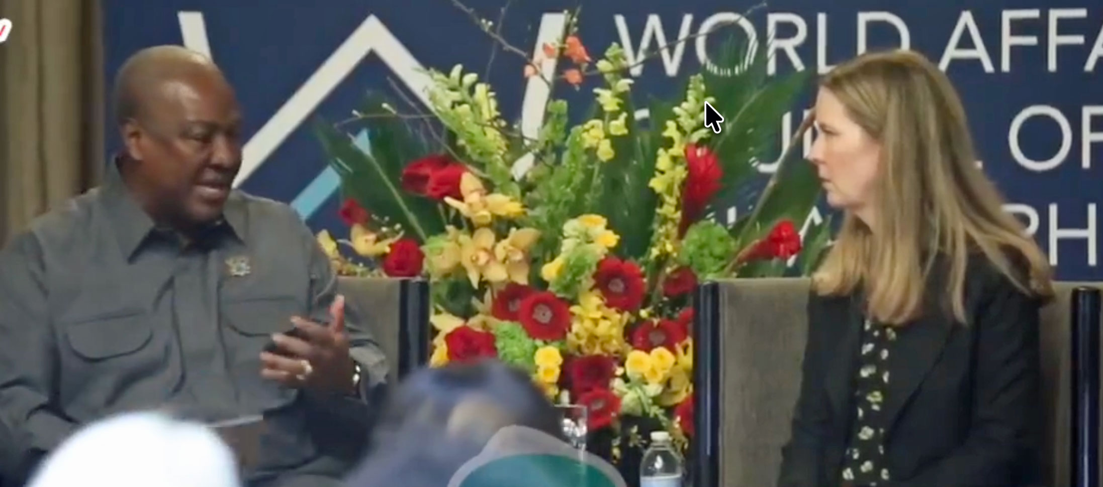 Ghana President John Mahana at the Temple University Center for Anti-Racism. Click on the image to see the video of his conversation there, courtesy of Rightify Ghana.