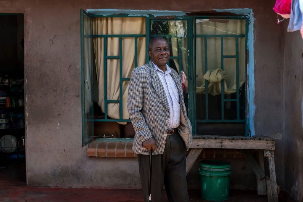 Julius Kachidza, an advocate for people living with H.I.V. in Chongwe. He was diagnosed with H.I.V. in 2001, and was near death when he first got access to the drugs. “I barely eat a meal a day,” he said. (Arlette Bashizi photo courtesy of  The New York Times)