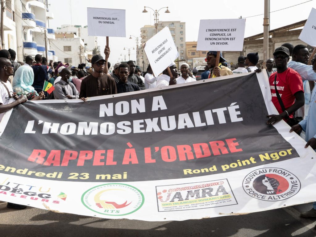 Anti-homosexuality demonstration in Senegal. (Photo courtesy of France24)