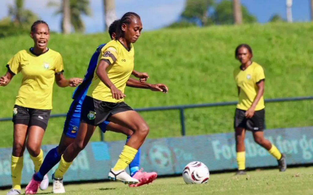Vanuatu women’s national team plays Fiji in the FIFA Women's World Cup 2027 Oceania Qualifiers in Fiji on March 5. (Photo courtesy of RNZ / Facebook / Vanuatu Football Federation)
