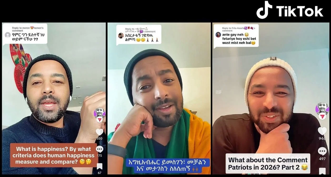 Robel challenges misinformation and responds to hostlity with patience, turning social media comments into moments of learning and reflection. (Photo courtesy of Fatteh / Robel Hailu)